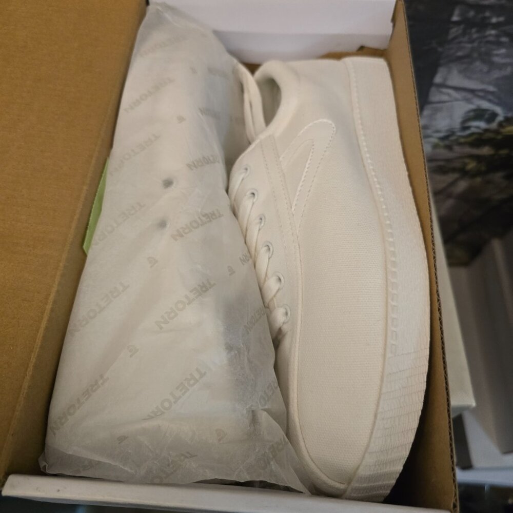 Tretorn All-White Canvas Low-Top Sneakers - Picture 2 of 5